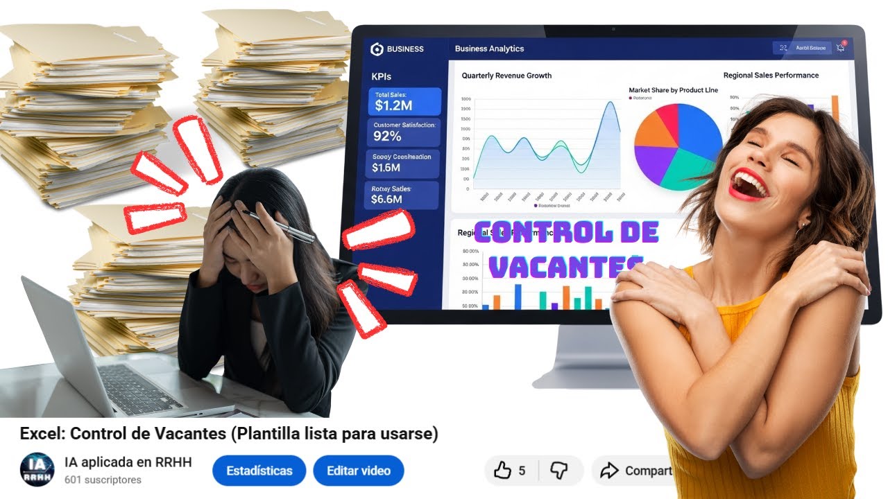 Libro de #excel  para controlar #vacantes con #KPI´S | control de vacantes actualizado 2026 |