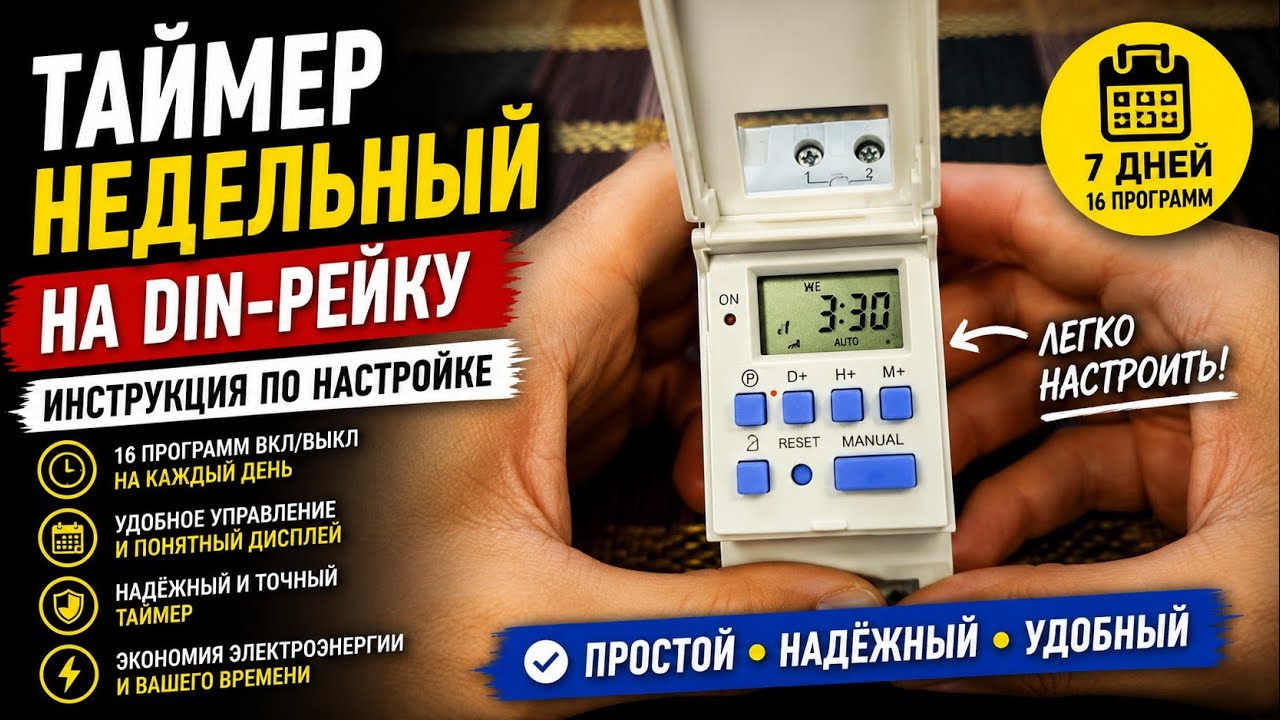 Таймер недельный на DIN-рейку: Инструкция по настройке и подключению