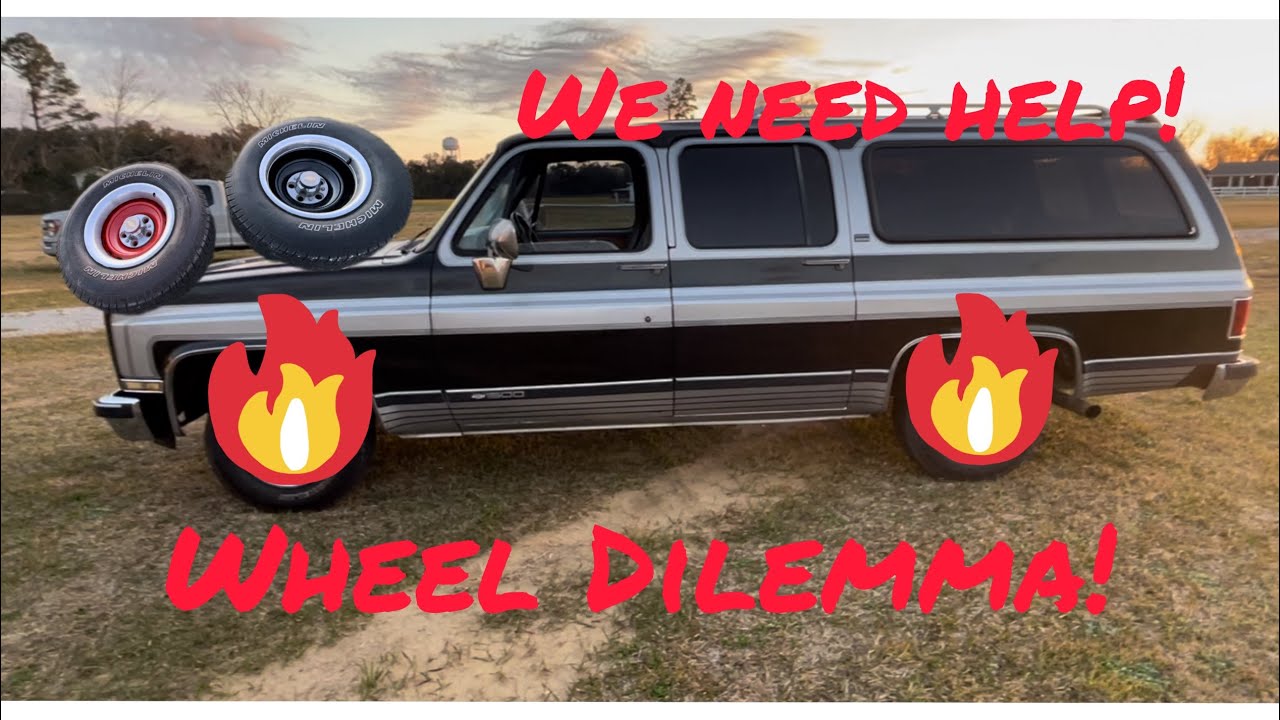 Squarebody Suburban Wheel Dilemma!   What color should we go with.  Help needed! Wheel Refresh