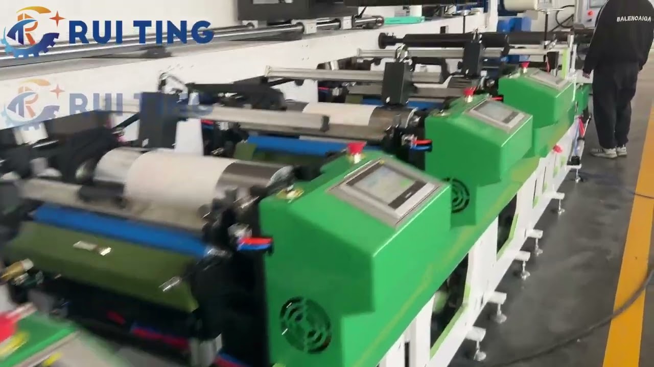 Width 550mm label stickers horizontal printing machine with rotary die cutting