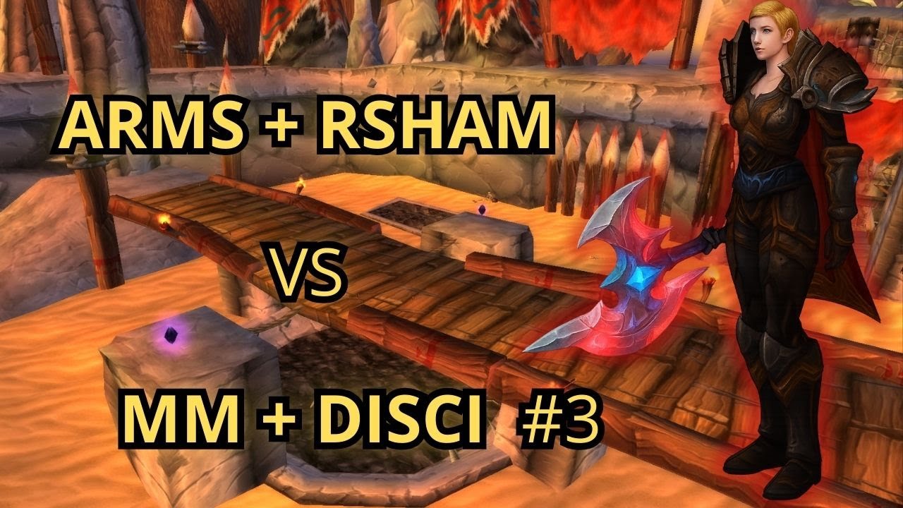 Arms + Rsham vs MM Hunter + Disci Priest #3 2v2 | WotLK Warmane Lordaeron