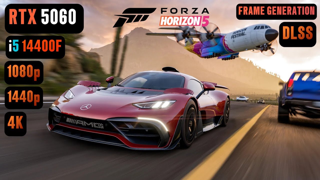 Forza Horizon 5 RTX 5060 FPS TEST | RTX 5060 & i5 14400F Benchmark 1080p/1440p/4K