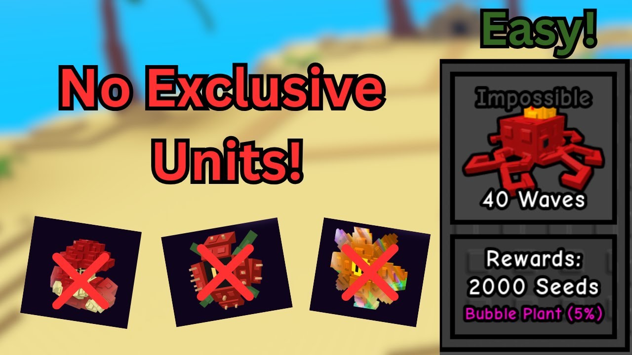 Beat Tropical Island Impossible Difficulty Without Exclusive Units In Garden Tower Defense (OLD)