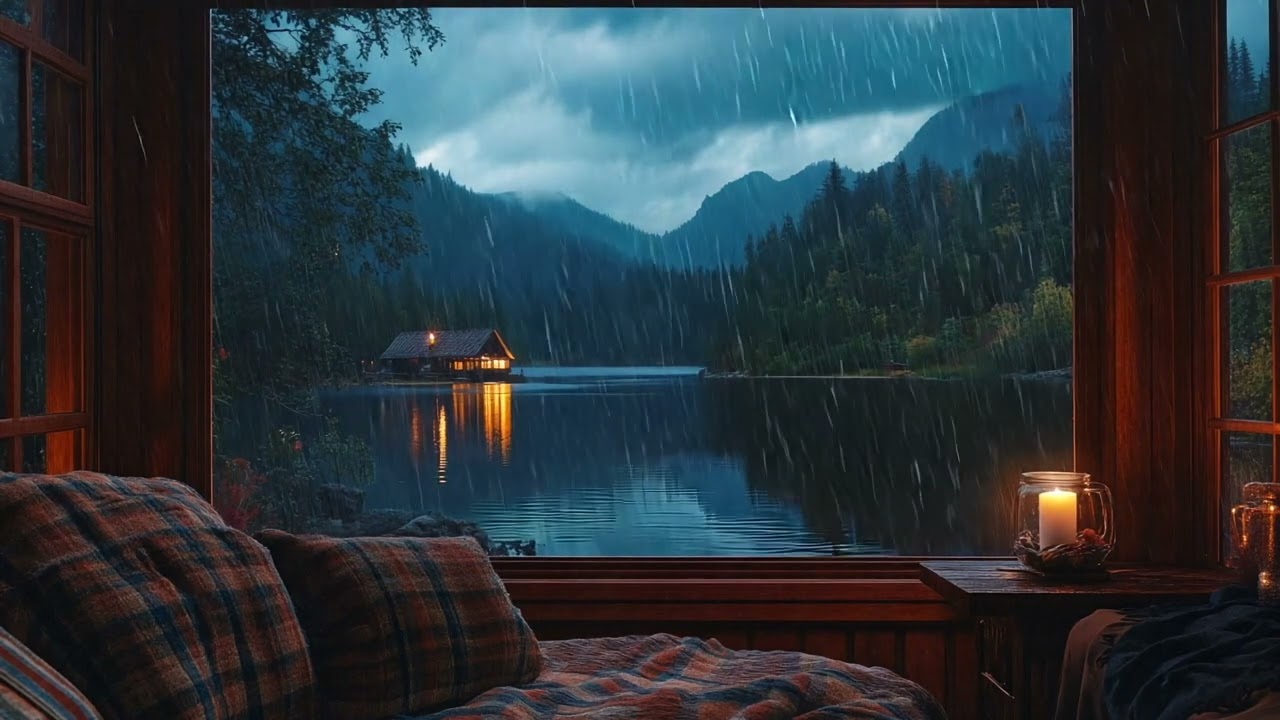 Fall Asleep to a Summer Rainstorm | Lakeside Storm Ambiance