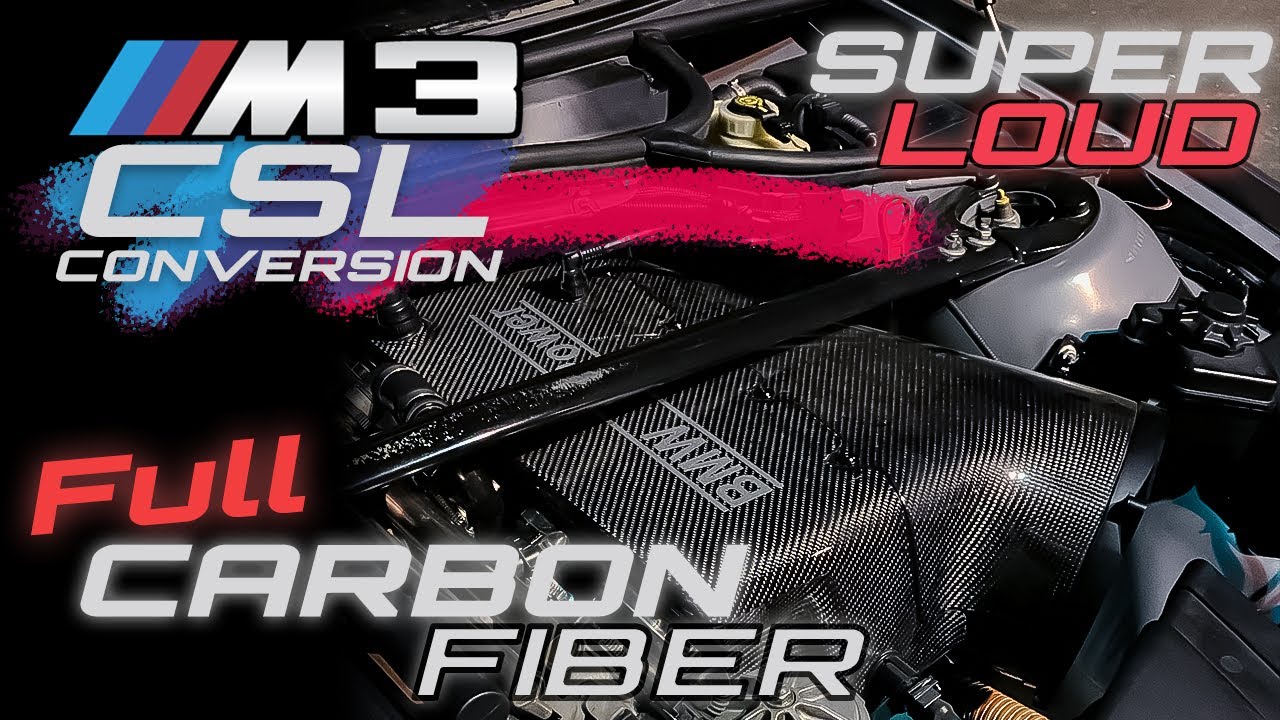 E46 M3 CSL Conversion - Installing a $5k FULL CARBON Fiber Intake with EPIC LOUD Intake Sound clips