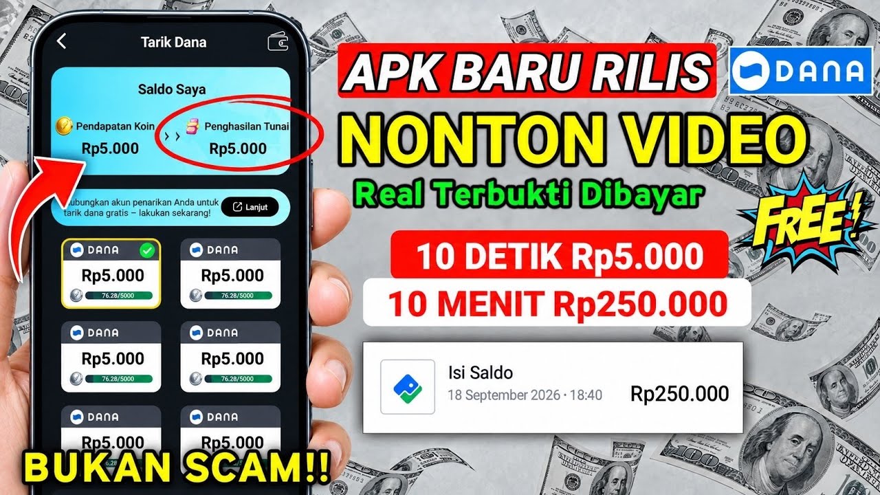 APLIKASI BARU! Nonton Video 10 Detik Dibayar Saldo Dana - Aplikasi Penghasil Saldo Dana Terbaru 2026