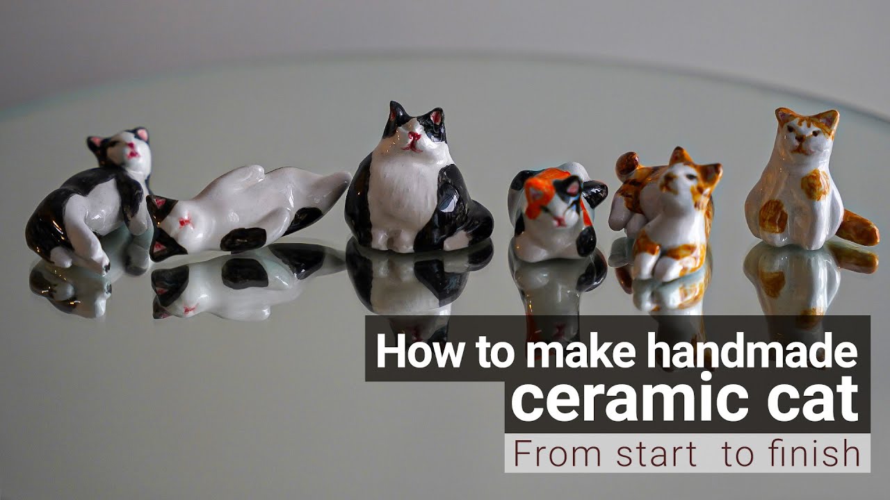 How to make handmade ceramic cat figure #ceramic #potteryclay #cat #diy #pottery #handmade #clay