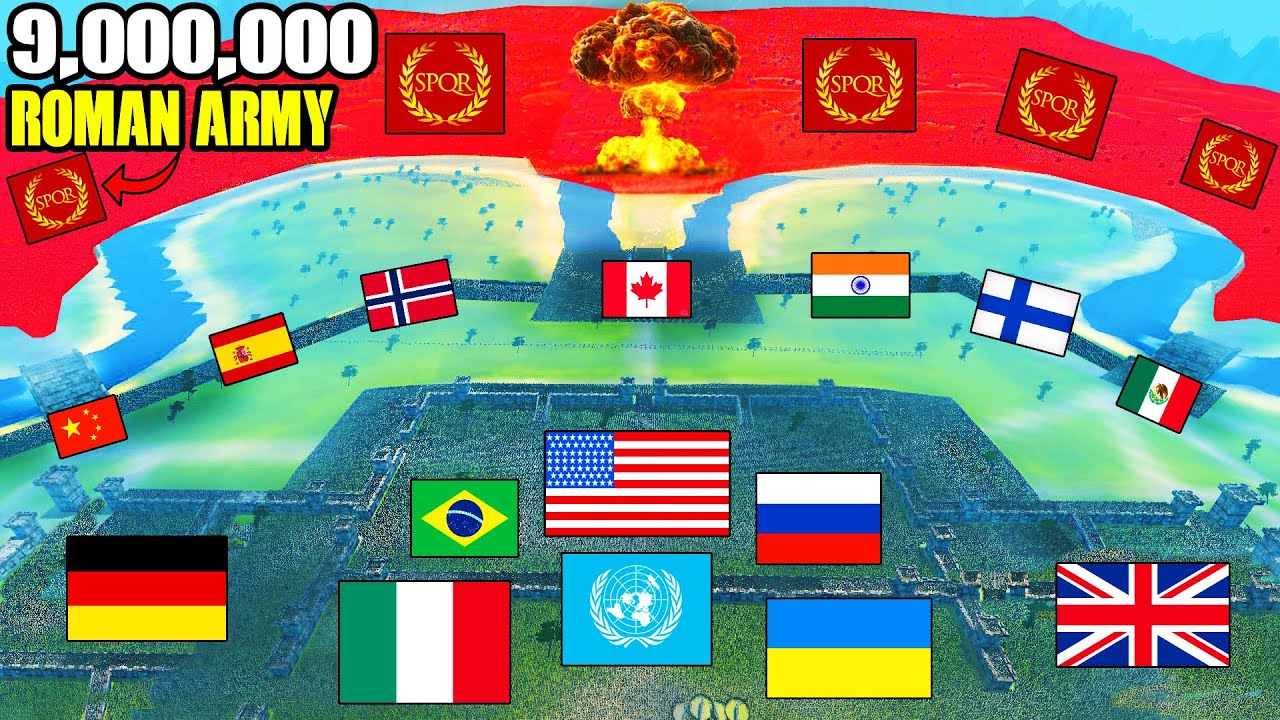Can Every MODERN ARMY hold New MEGA-FORTRESS vs 9,000,000 Roman Invasion?! - UEBS 2