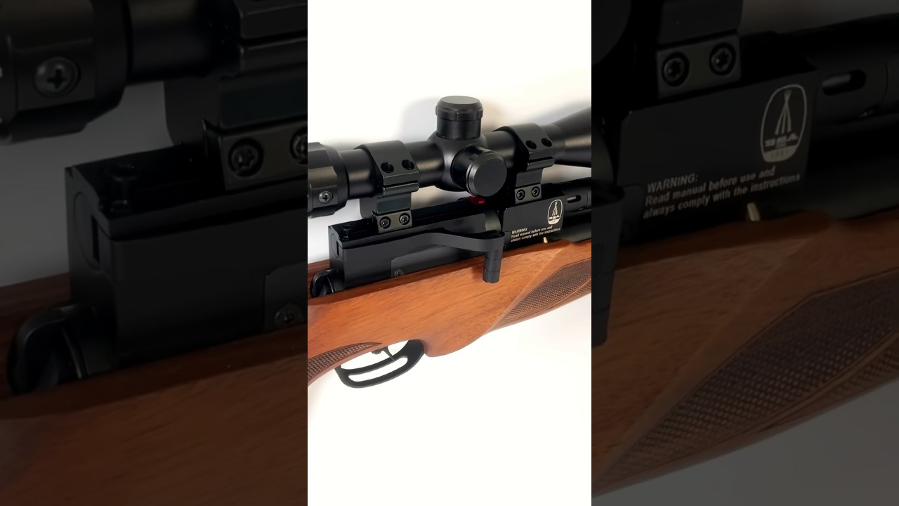 A traditional Walnut Stock, the BSA SLX Side Lever Action PCP Hunting Air Rifle