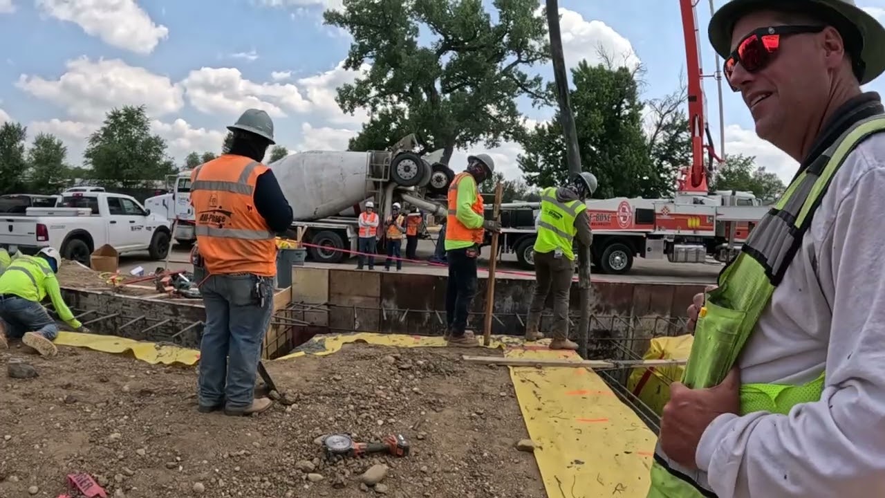Raw POV | 47M Putz Grade Beam Pour – Big Boom, Bigger Setup #construction