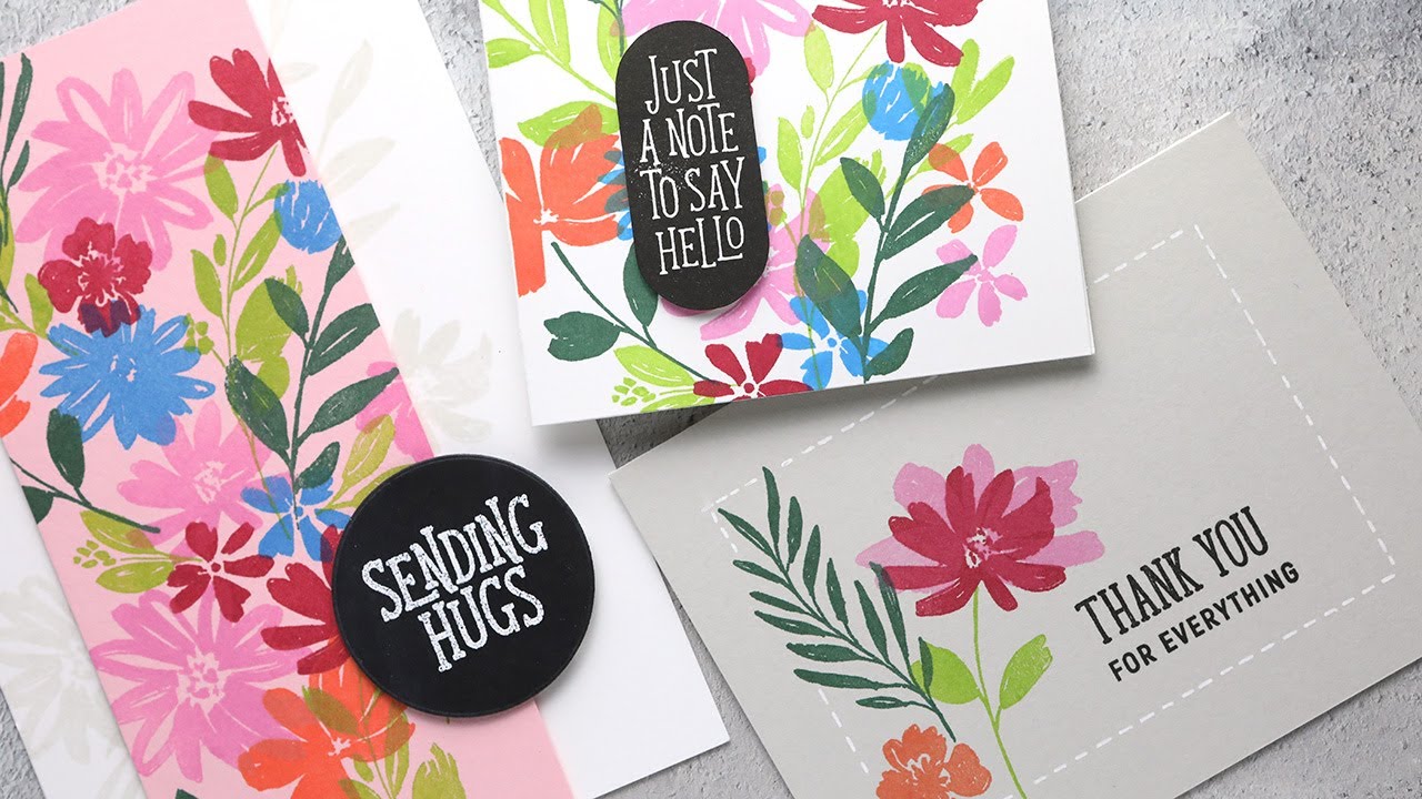 All Stamping! Three Colorful Flower Cards with Simon's May 2022 Card Kit