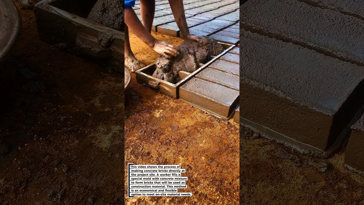 On-Site Concrete Brick Manufacturing Process
