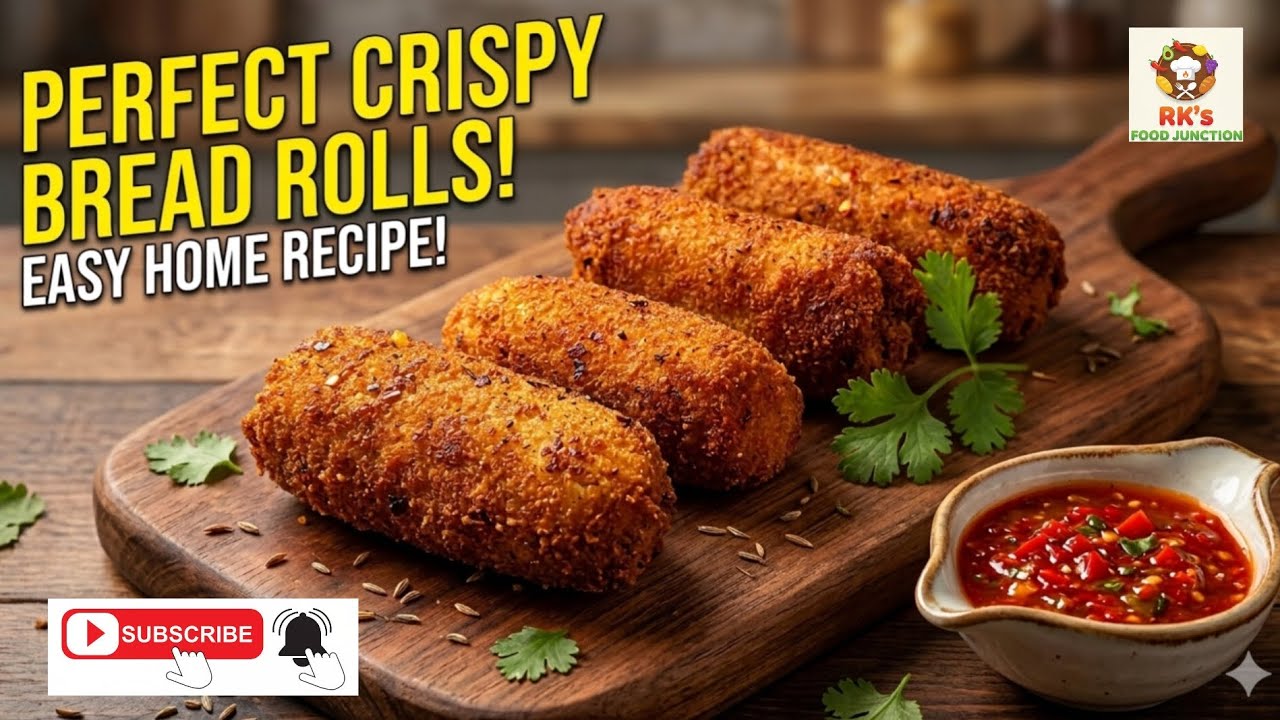 तैयार है लाजवाब crispy bread rolls ! घर पर आसानी से बनाई जाने वाली ब्रेड की #recipe #bread #rolls