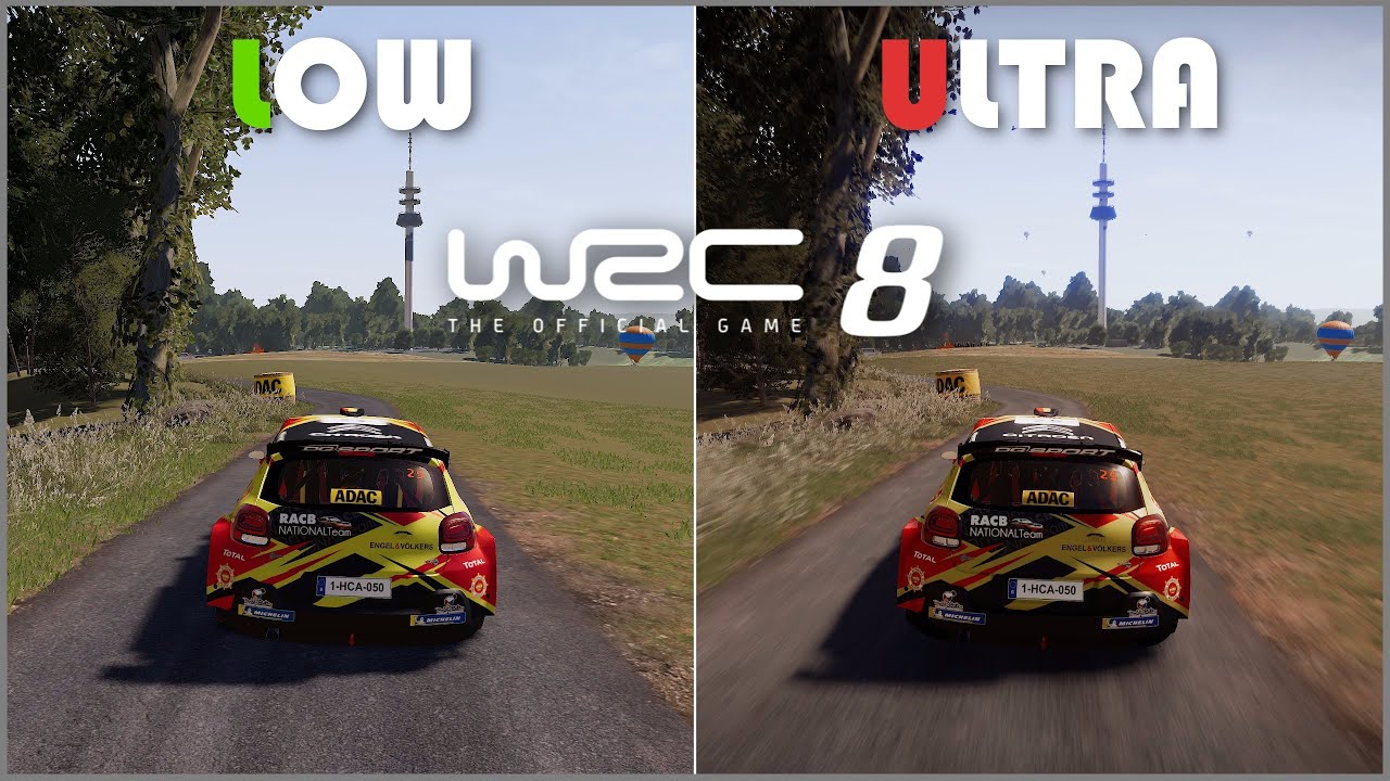 PC Graphics Comparison - WRC 8 - Low vs Ultra Settings