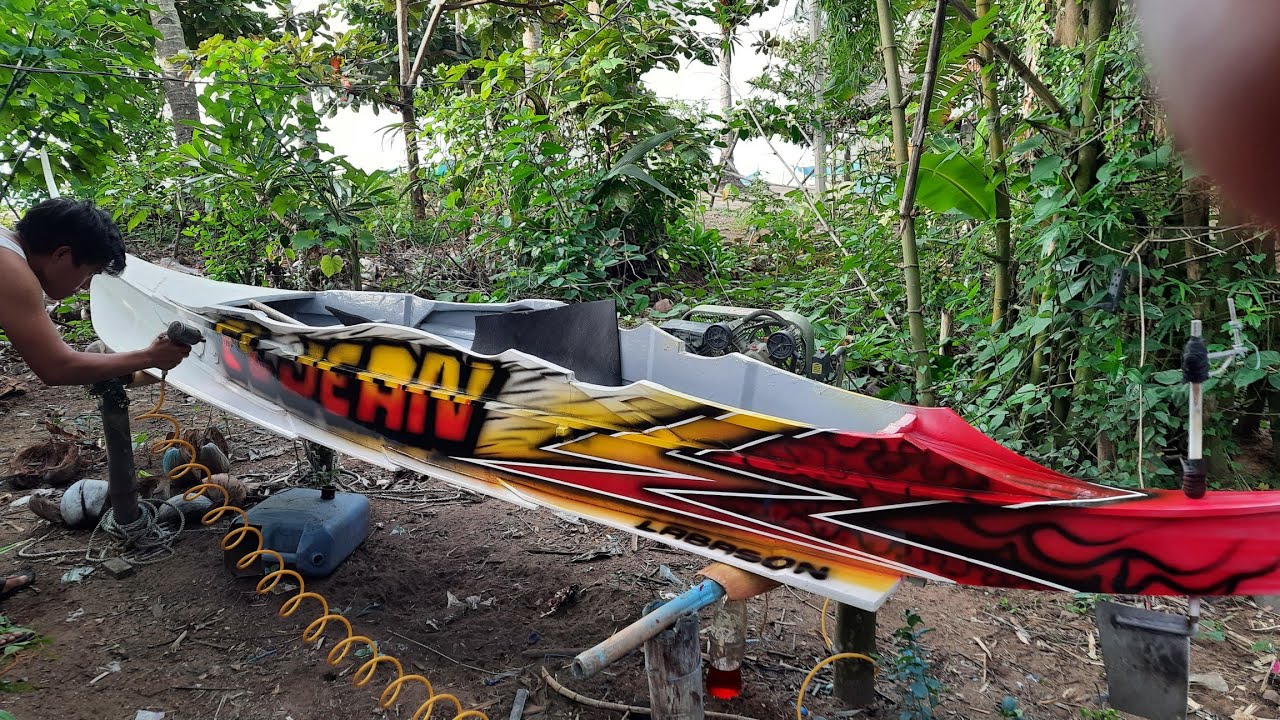 Airbrush painting Design ELJEAN Racing Boat