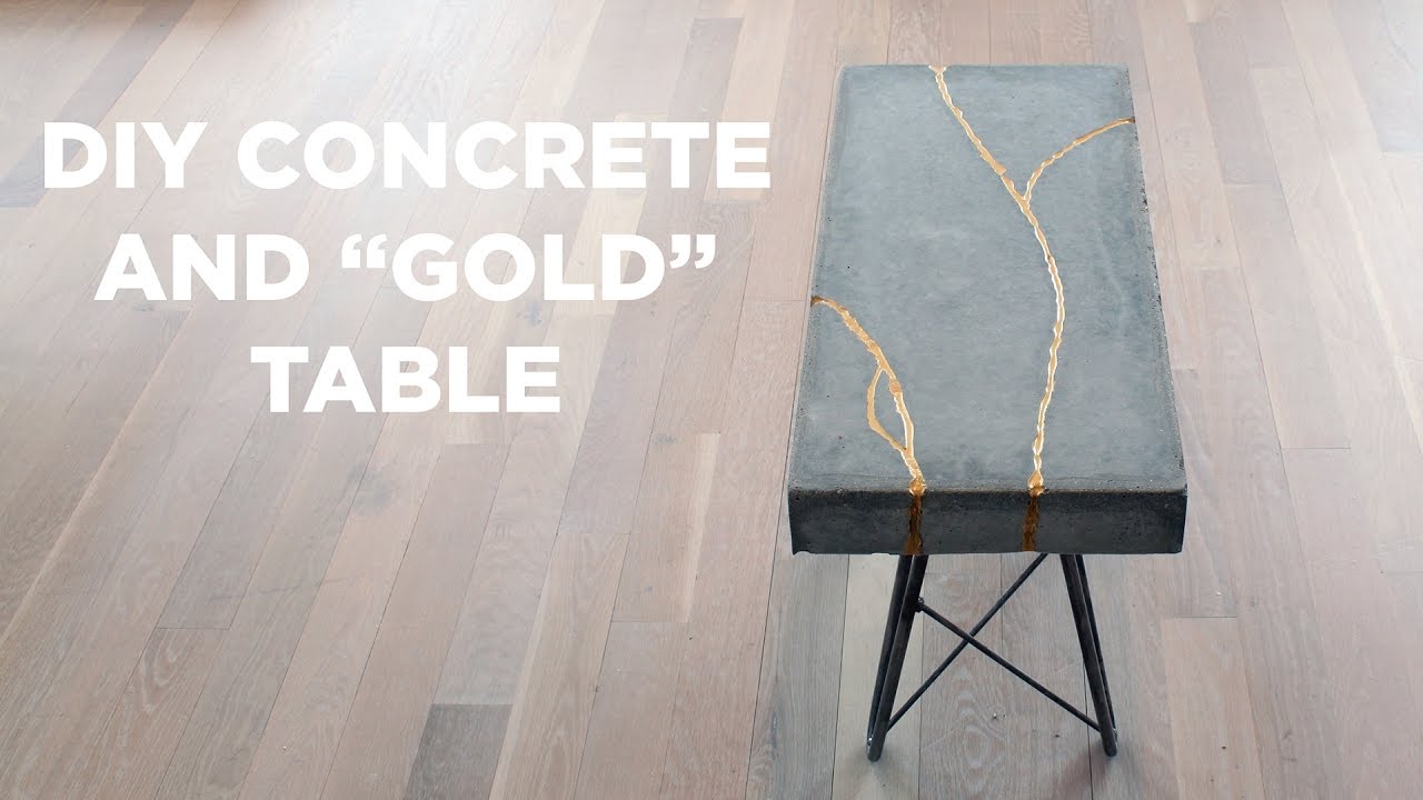 Стол из бетона и золота своими руками | Kintsugi