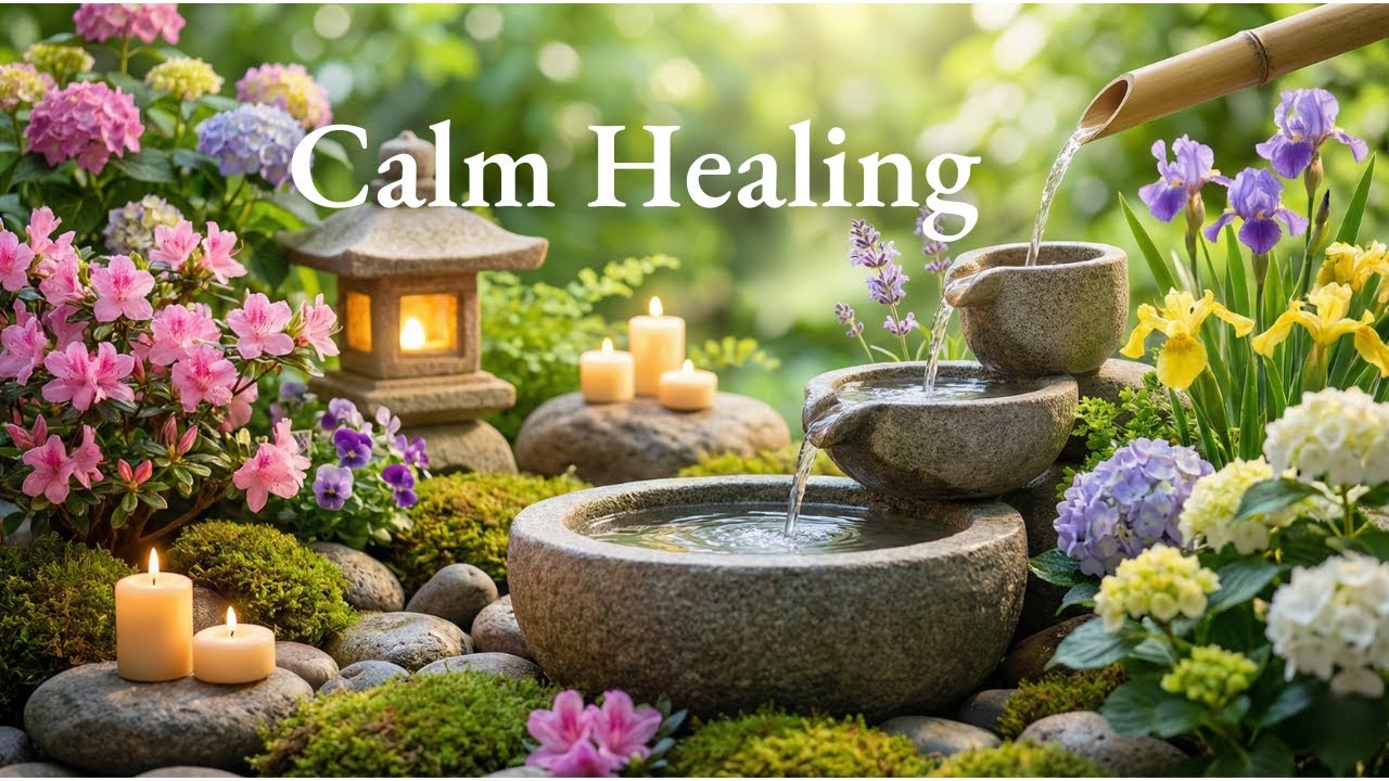 Beautiful Zen Garden 🌿 Morning Piano Music & Water Sounds for Positive Energy