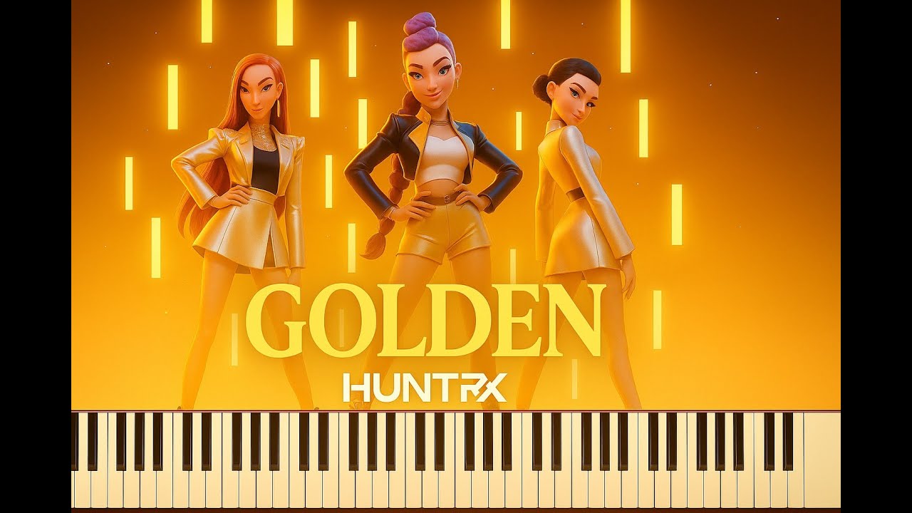 Huntrix &ndash; GOLDEN | Easy Piano Tutorial (Two Hands + Falling Notes) 🎹