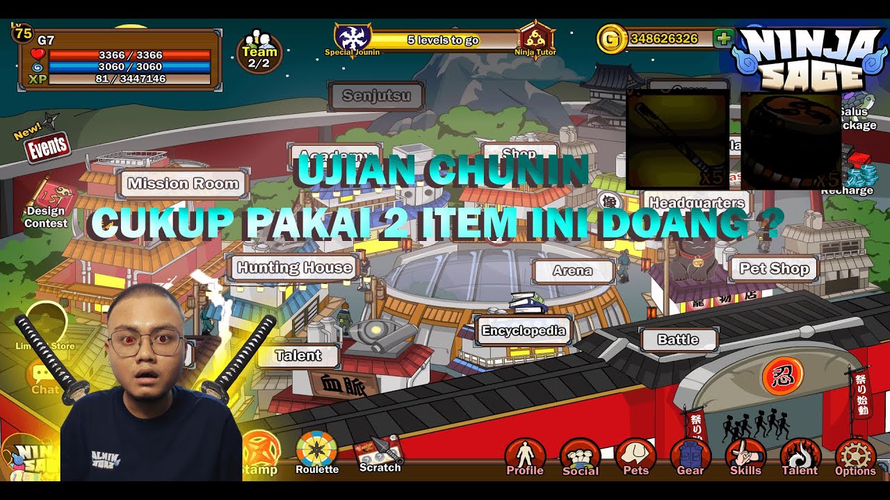 Tutor Ujian Chunin Ninja Sage auto easy