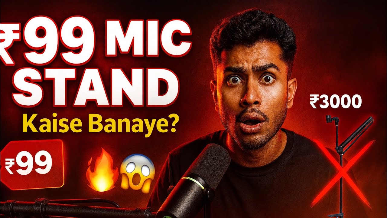 DIY Mic Stand Under 99₹😱🔥 | घर पे बनाए Professional Setup Under 99₹✅ 