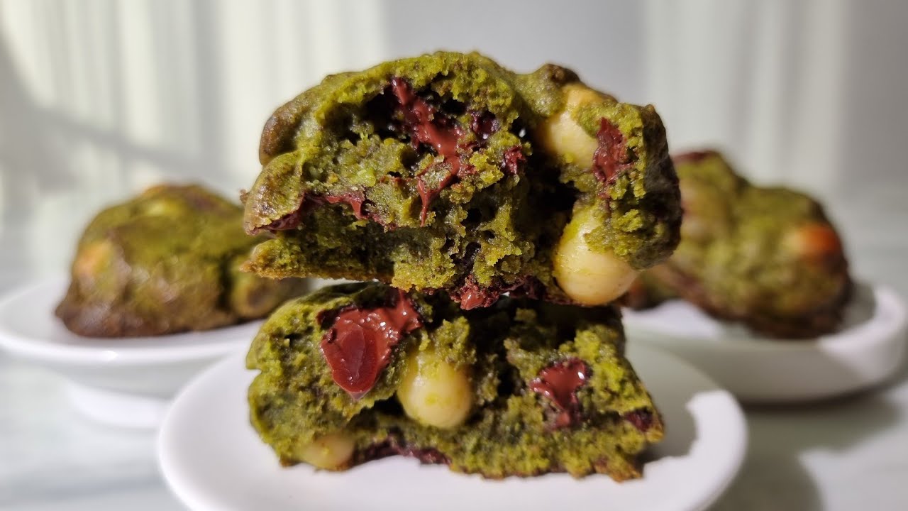 마카다미아 & 말차 쿠키 만들기 Recipe for Macadamia & Matcha Cookies