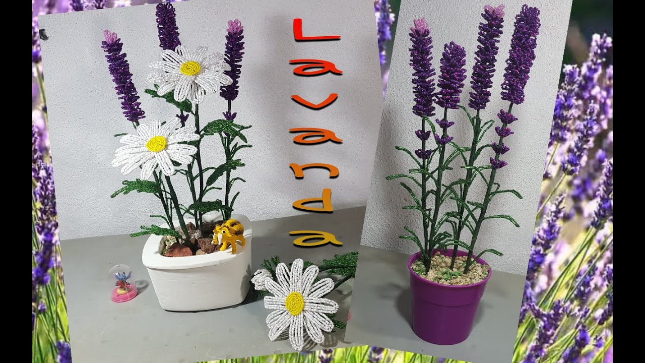 Tutorial: Como hacer flor lavanda con chaquira y alambre💐#61