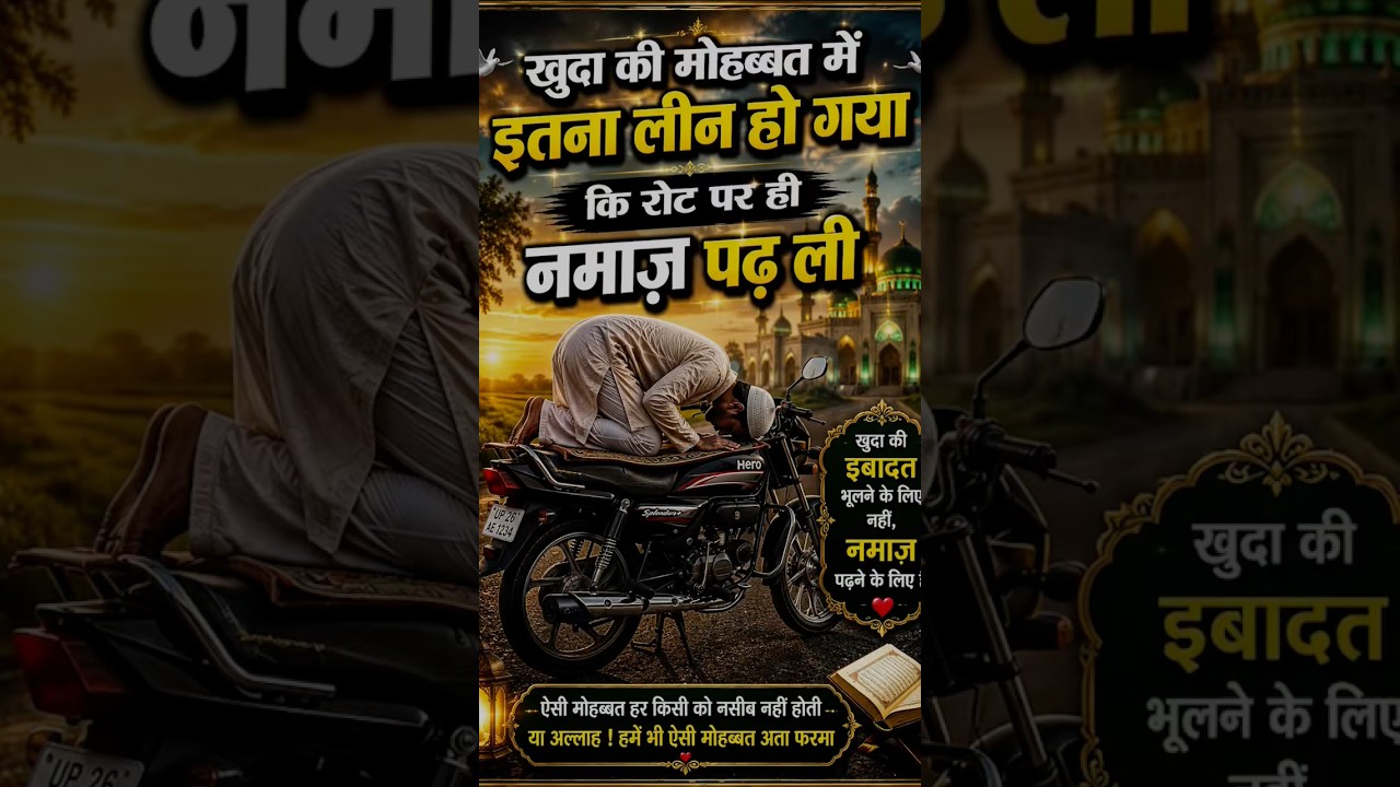 Namaz ki Mohabbat To dekho Road, Par motorcycle pe hi pad li namaz