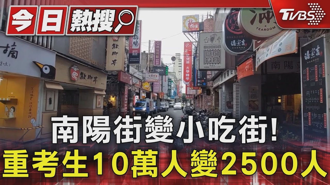 南陽街變小吃街! 重考生10萬人變2500人｜TVBS新聞 @TVBSNEWS01