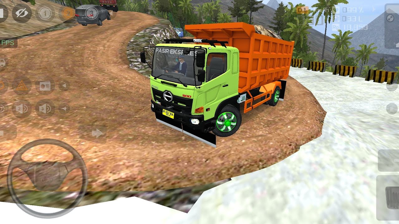 WOW GAME DUMP TRUCK HINO OLENG,BAWA BATU BESAR DARI ATAS BUKIT / BUS SIMULATOR INDONESIA