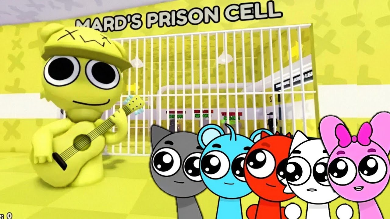 Sprunki Baby Gray, Sky, Raddy, Wenda & Pinki Played Mard Sprunki's Prison Escape Obby in ROBLOX 