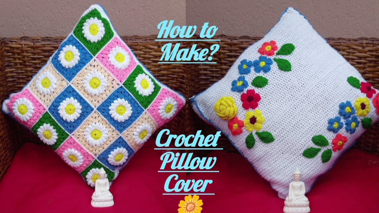 ll 🎀 Crochet letest stylish both side pillow cover🎀 ll step by step tutorial video ll new design🌼