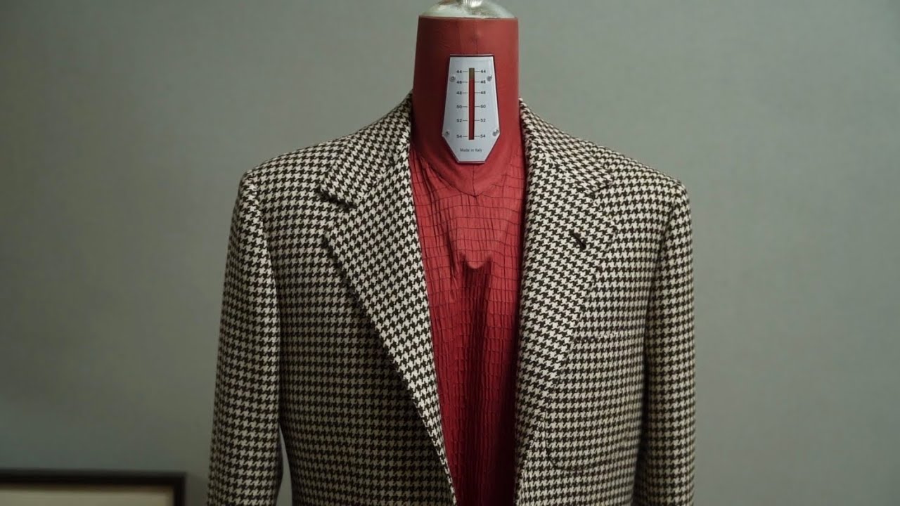 Creating a bespoke sport jacket from Scabal pure cashmere fabrics.