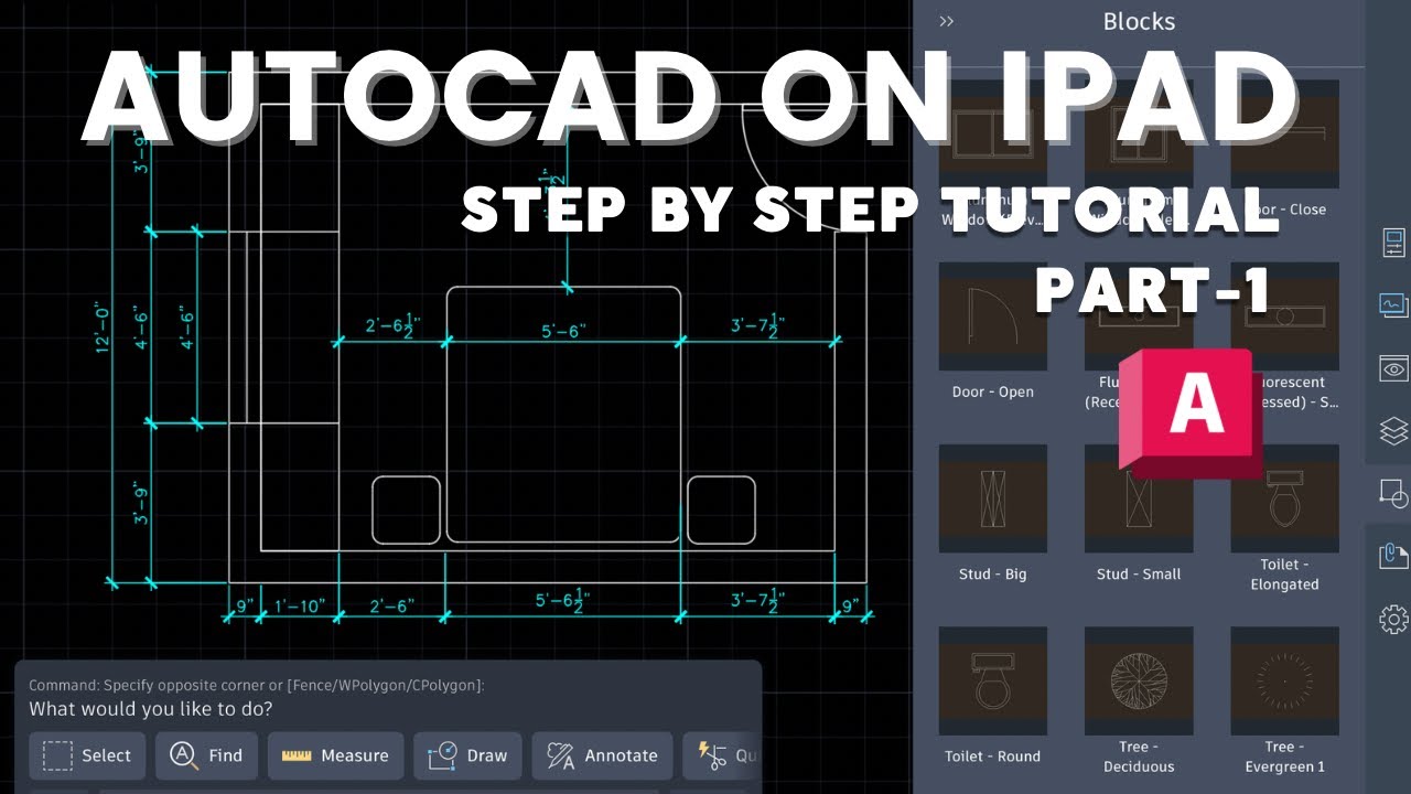 Learn AutoCAD on iPad 📐-Part 1 | Step-by-Step Tutorial for Beginners