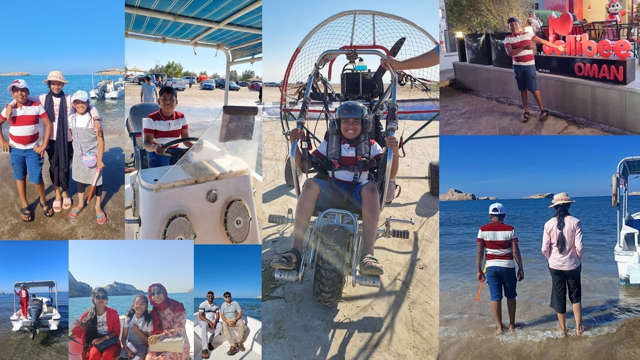 💁🏻Heading to Muscat🇴🇲|Al Sawadi🏖Beach Barka Boating🚤Paramotor🪂Fun|Day-1|@saimonish #oman #travel 