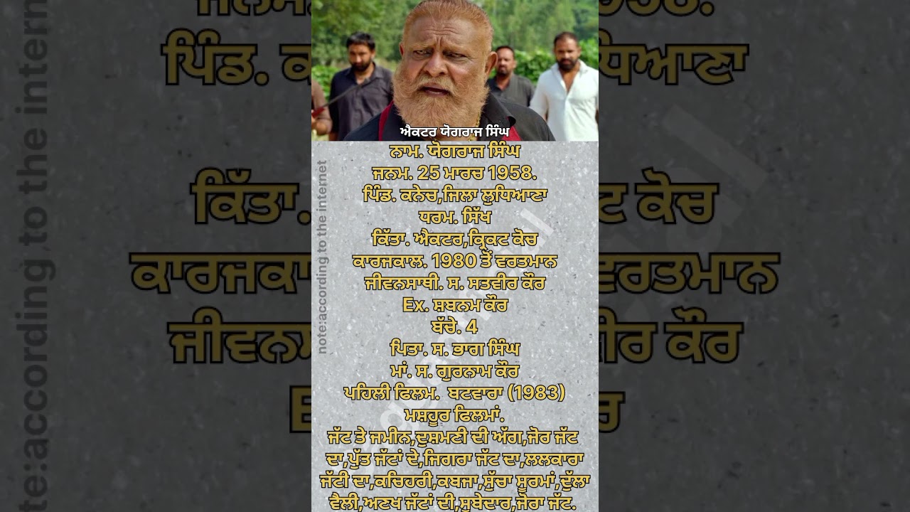 History of Punjabi Actor Yograj Singh 💪👍👌 #motivation #youtubeshorts