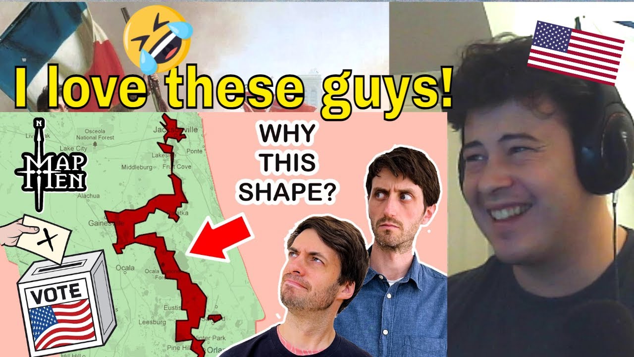 American Reacts Weird maps win elections - Gerrymandering explained
