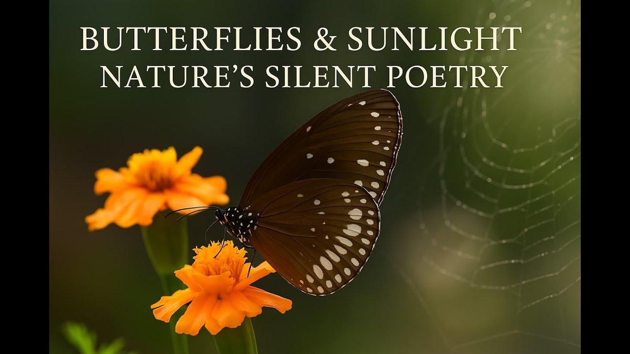 Whispers of Nature: Butterflies & Sunlit Webs in Harmony