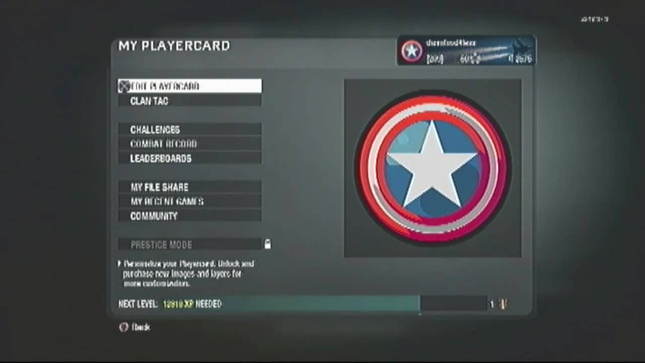 Black Ops Playercard Tutorial - Captain America