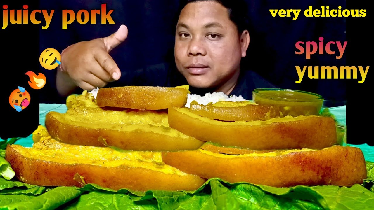 Eating Juicy Pork Belly & Pork Ribs Mukbang | With Rice Chilli | Very Delicious Northeast India |