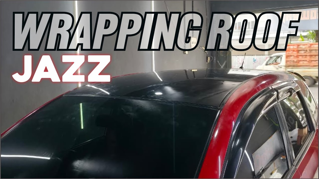 PEMASANGAN STICKER ATAP JAZZ HITAM GLOSY