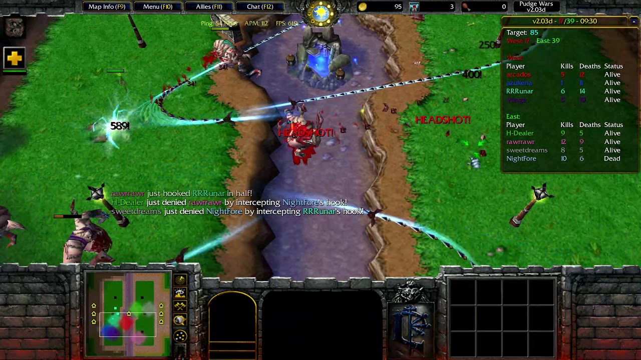 [WarCraft 3] Pudge Wars v2.03d ► Game 1 | 85 Kills ♦ No Timer Gameplay ║PvP #127║
