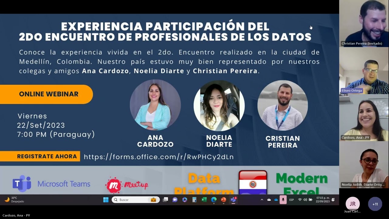 Experiencias 2do Encuentro de Profesionales de los Datos(Medellín, Colombia).