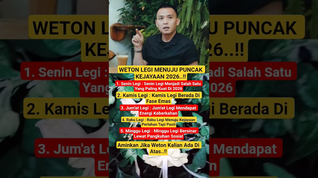 Weton Legi Menuju Puncak Kejayaan Di 2026