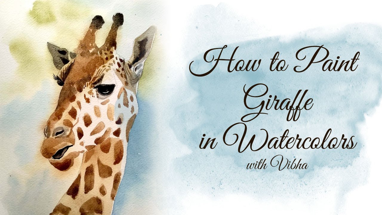 LEARN TO PAINT GIRAFFE IN WATERCOLOR...STEP BY STEP PAINTING TUTORIAL
