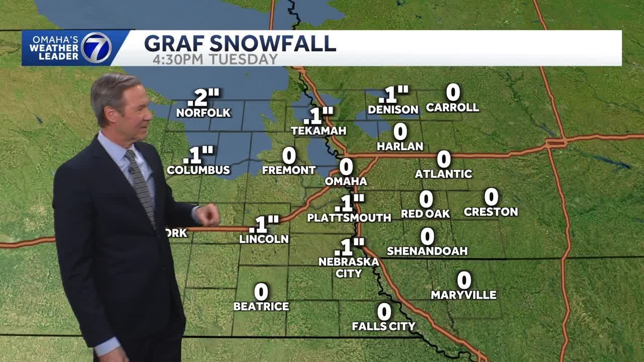 Very light snow chance near Omaha