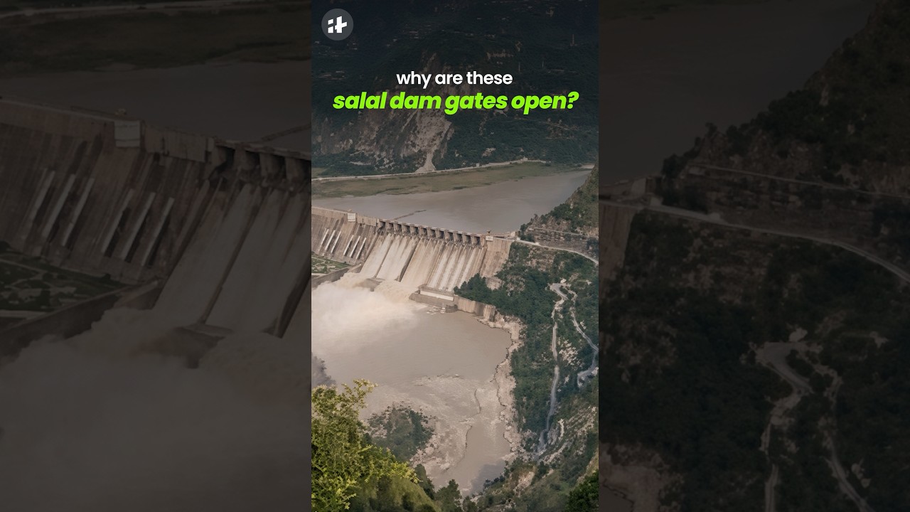 four salal dam gates open as chenab river rises in j&k #shorts