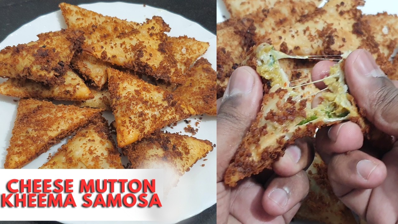 Iftaar special Hyderabadi Style Cheese Mutton Kheema Samosa | Crispy Cheese Mutton Kheema Samosa