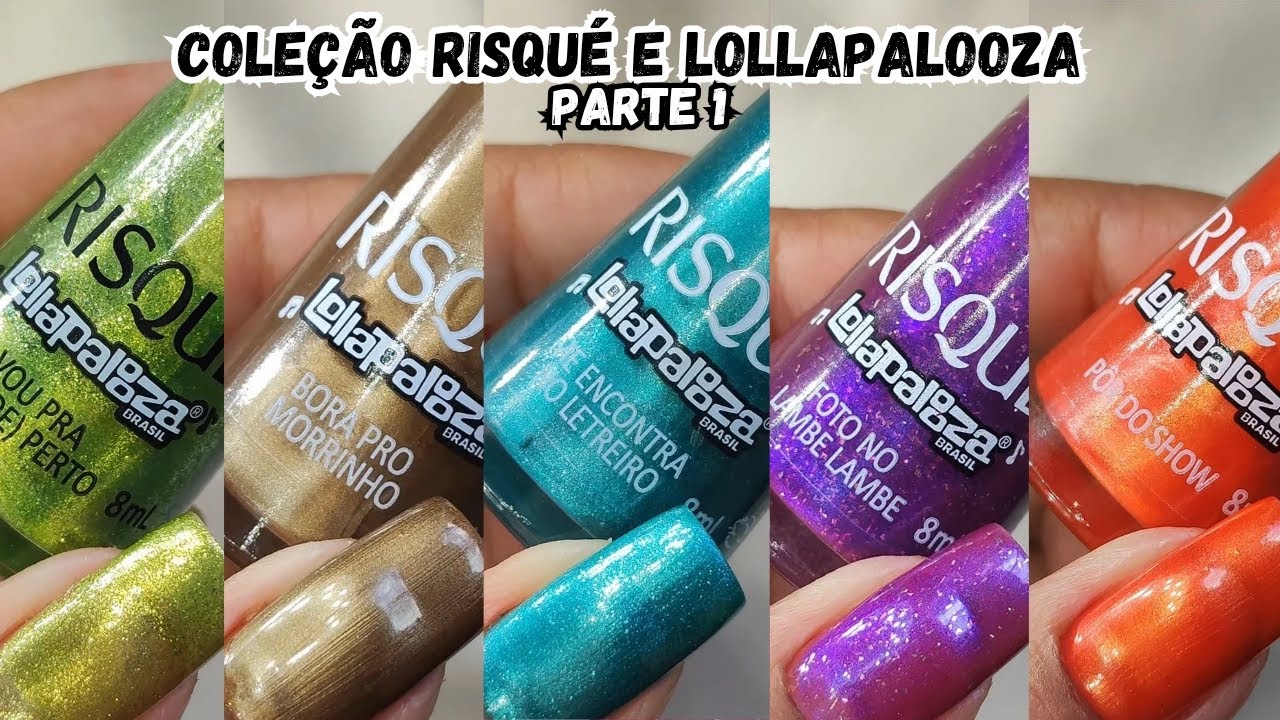 COLEÇÃO DE ESMALTES RISQUÉ E LOLLAPALOOZA PARTE 1 SWATCH 