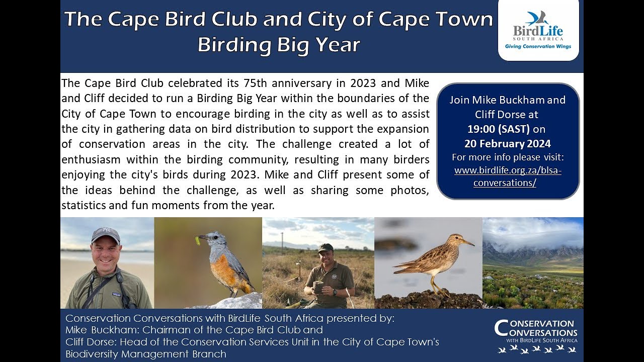 Conservation Conversations: Cape Town Birding Big Year - Mike Buckham and Cliff Dorse (20Feb24)