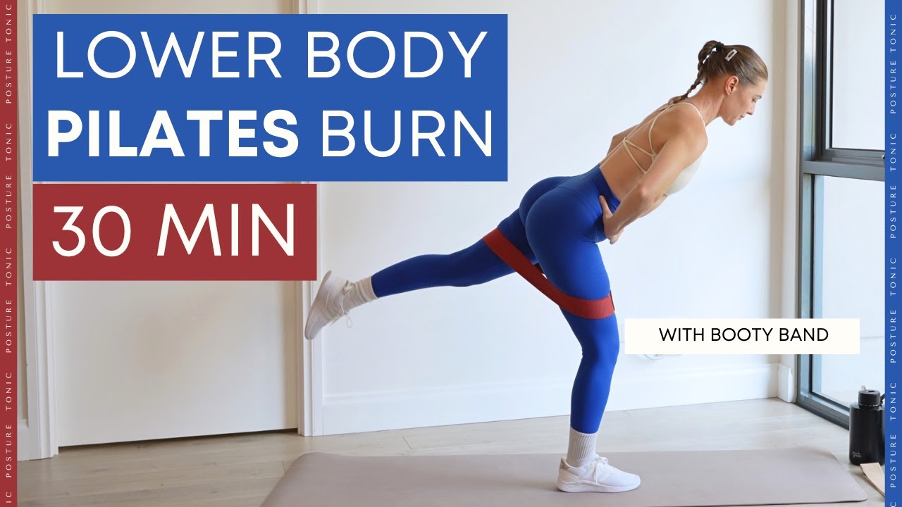 30 MIN GLUTE & LEG PILATES INTERVAL SCULPT: Booty band - no talking #bootyworkout